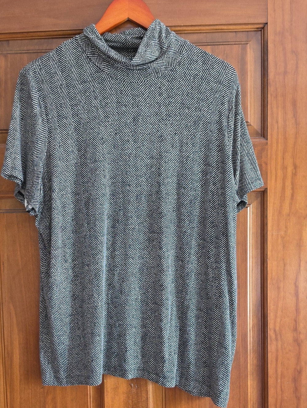 Lauren Ralph Lauren Black and White Short-Sleeve Chevron Tee